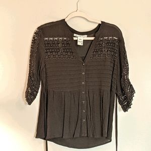 Black Crotchet Bohemian Blouse